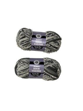 Loops & Threads Jeany Denim Yarn Gray 76.6 Yds Acrylic Cotton Blend 3.5 Oz Lot 2